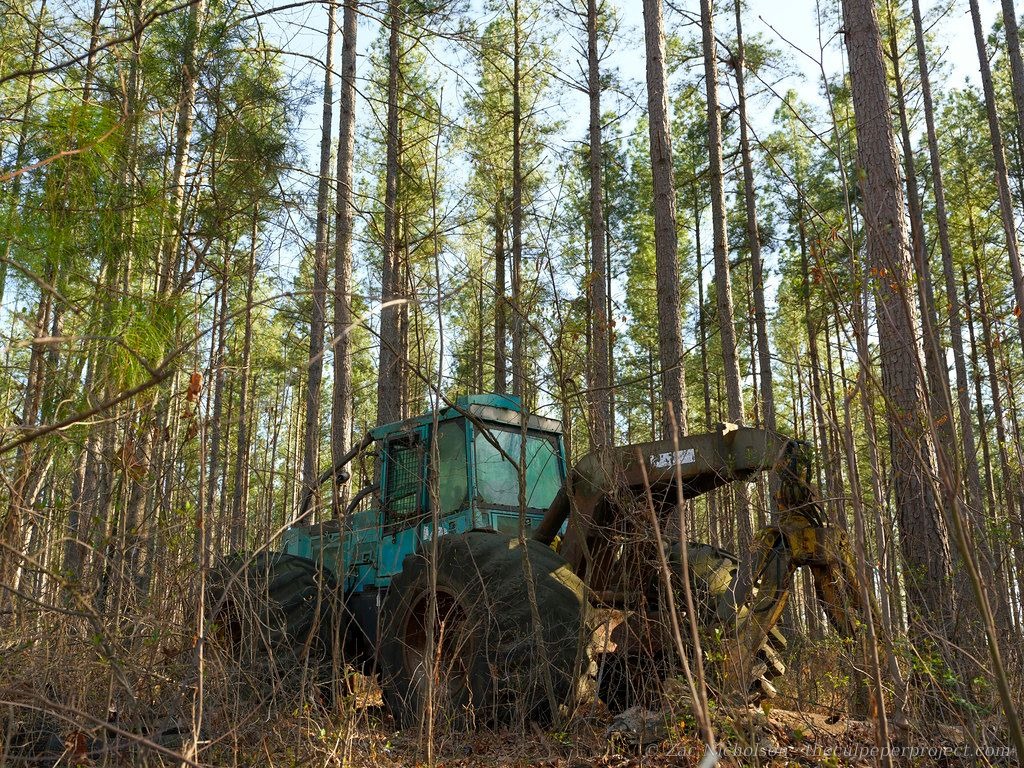 Abandoned skidder outside of town, 2026
